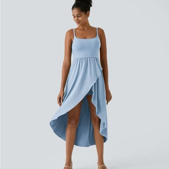 HALARA | Dresses | Halara Breezed Up Backless High Low Dress With Shorts  Nwt | Poshmark